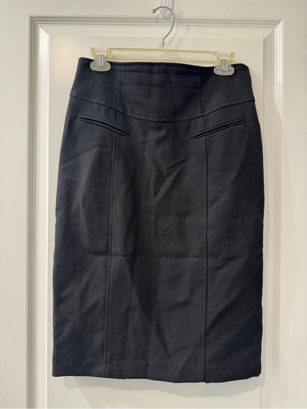 Nanette Lepore Black Pencil Skirt with Subtle Welt Pockets